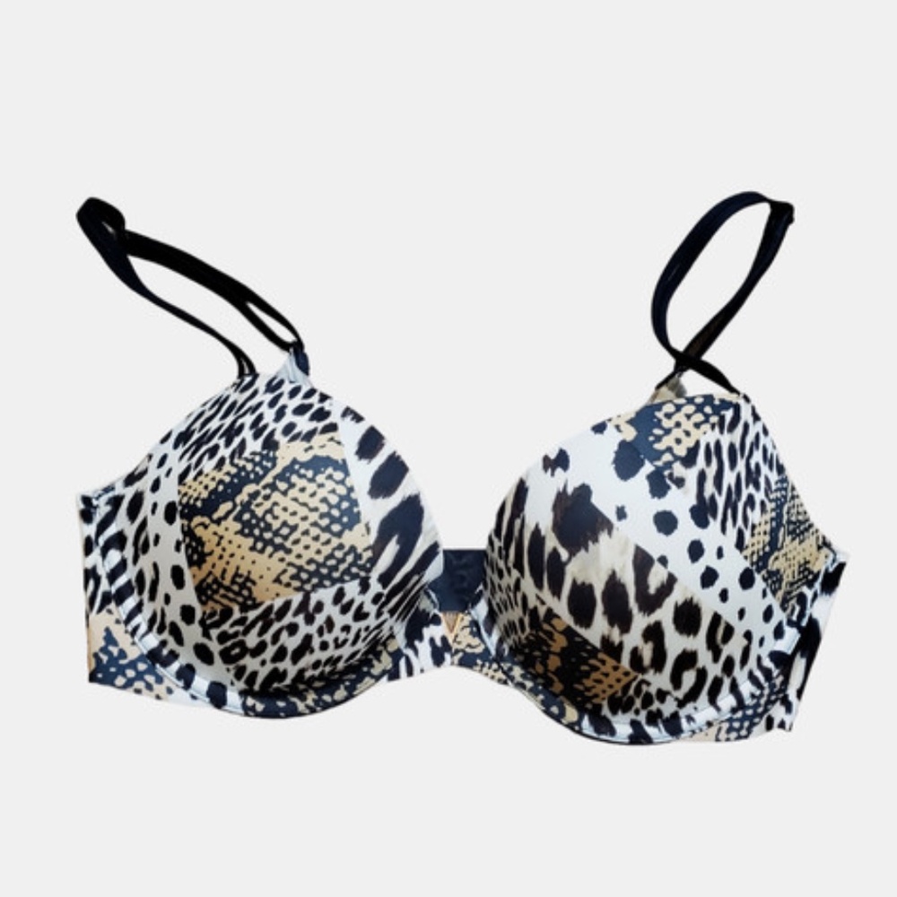 Victoria's Secret Animal Patchwork Print Push-Up Bra, Size 32D